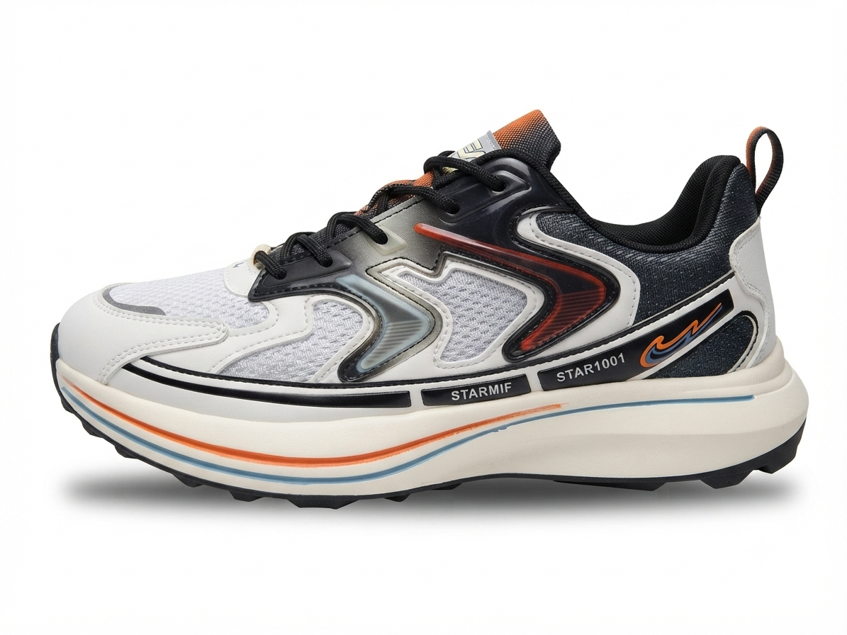 Two Color Men Soft Walking Micro Fiber Upper Sports Shoes