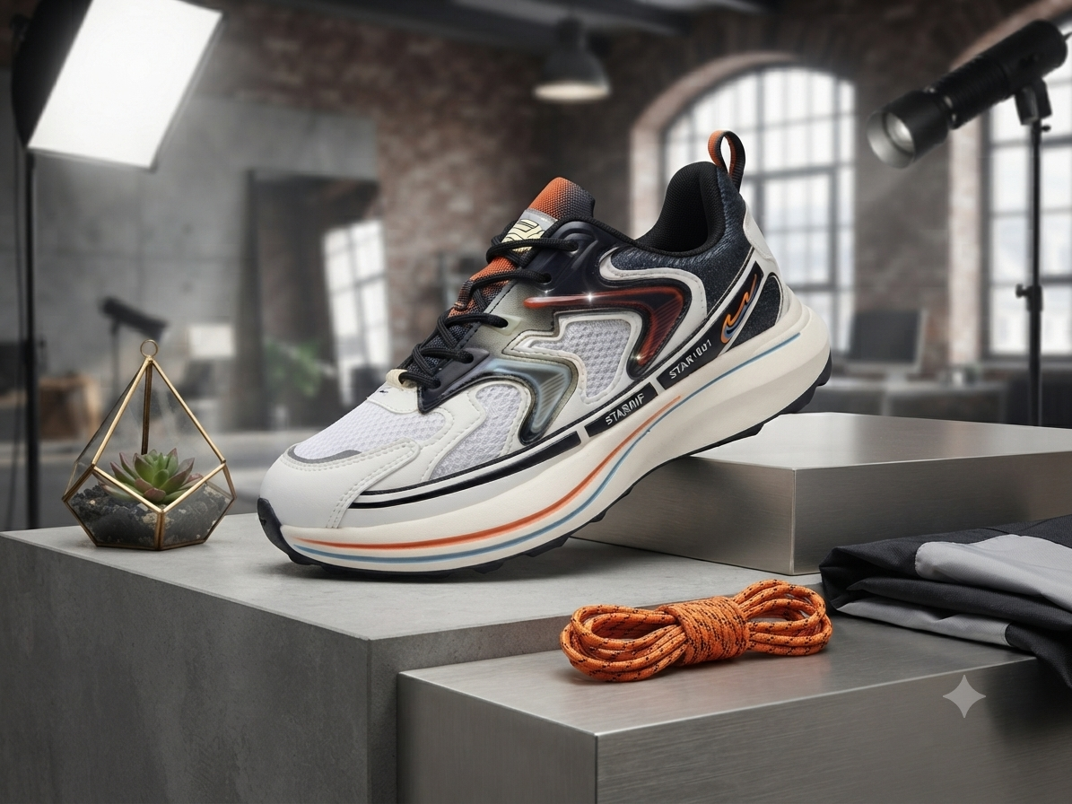 Two Color Men Soft Walking Micro Fiber Upper Sports Shoes
