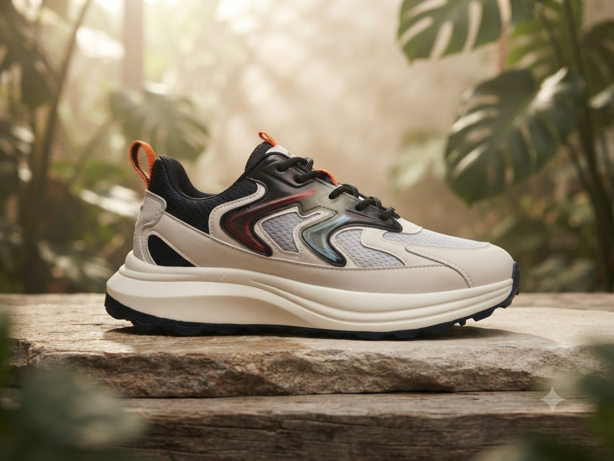 Two Color Men Soft Walking Micro Fiber Upper Sports Shoes