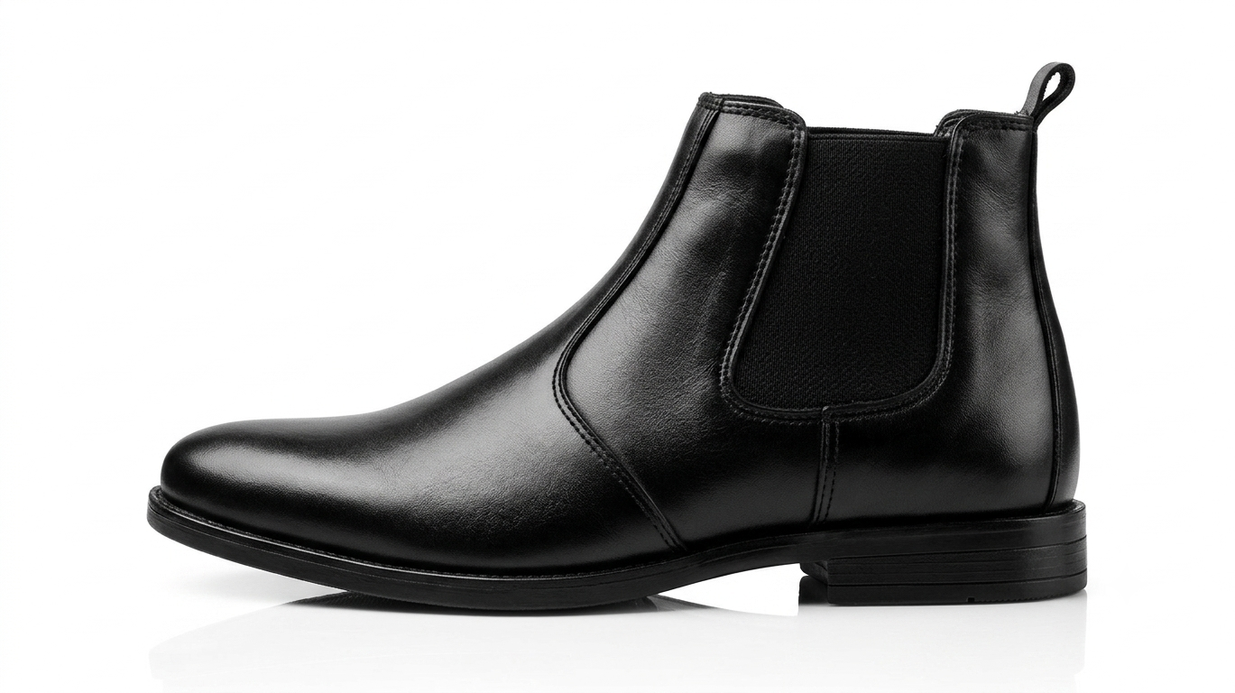 Black Cow Leather Chelsea Boots Color Mate Black