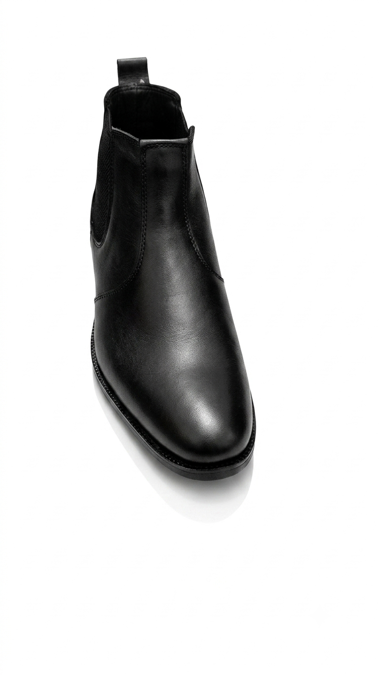 Black Cow Leather Chelsea Boots Color Mate Black