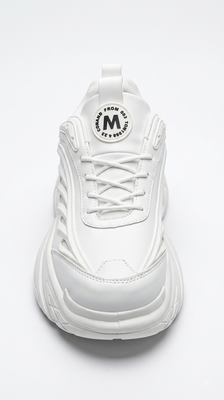 Aesthetic Chunky All White High Sole Sneakers