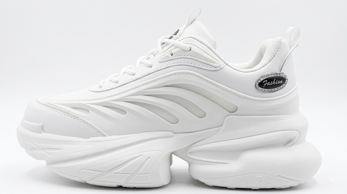 Aesthetic Chunky All White High Sole Sneakers