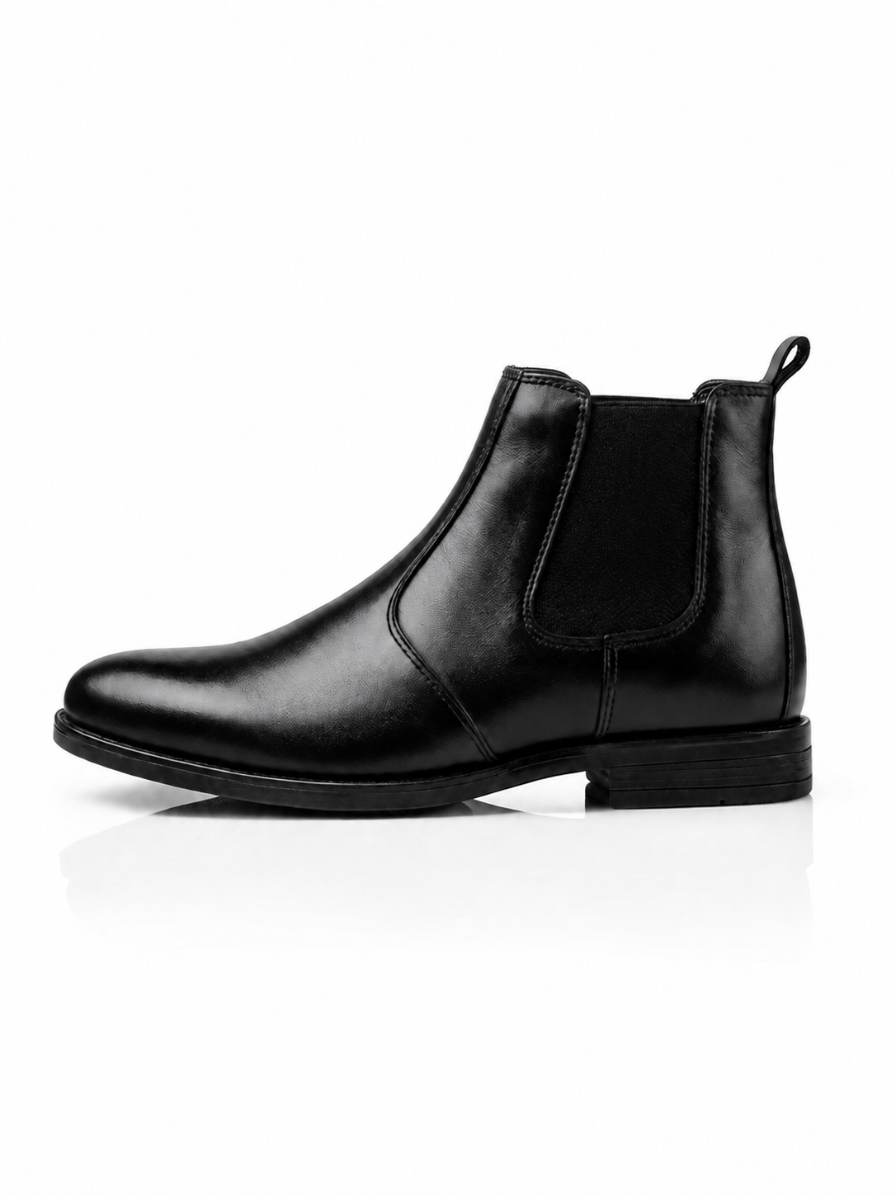 Black Cow Leather Chelsea Boots Color Mate Black