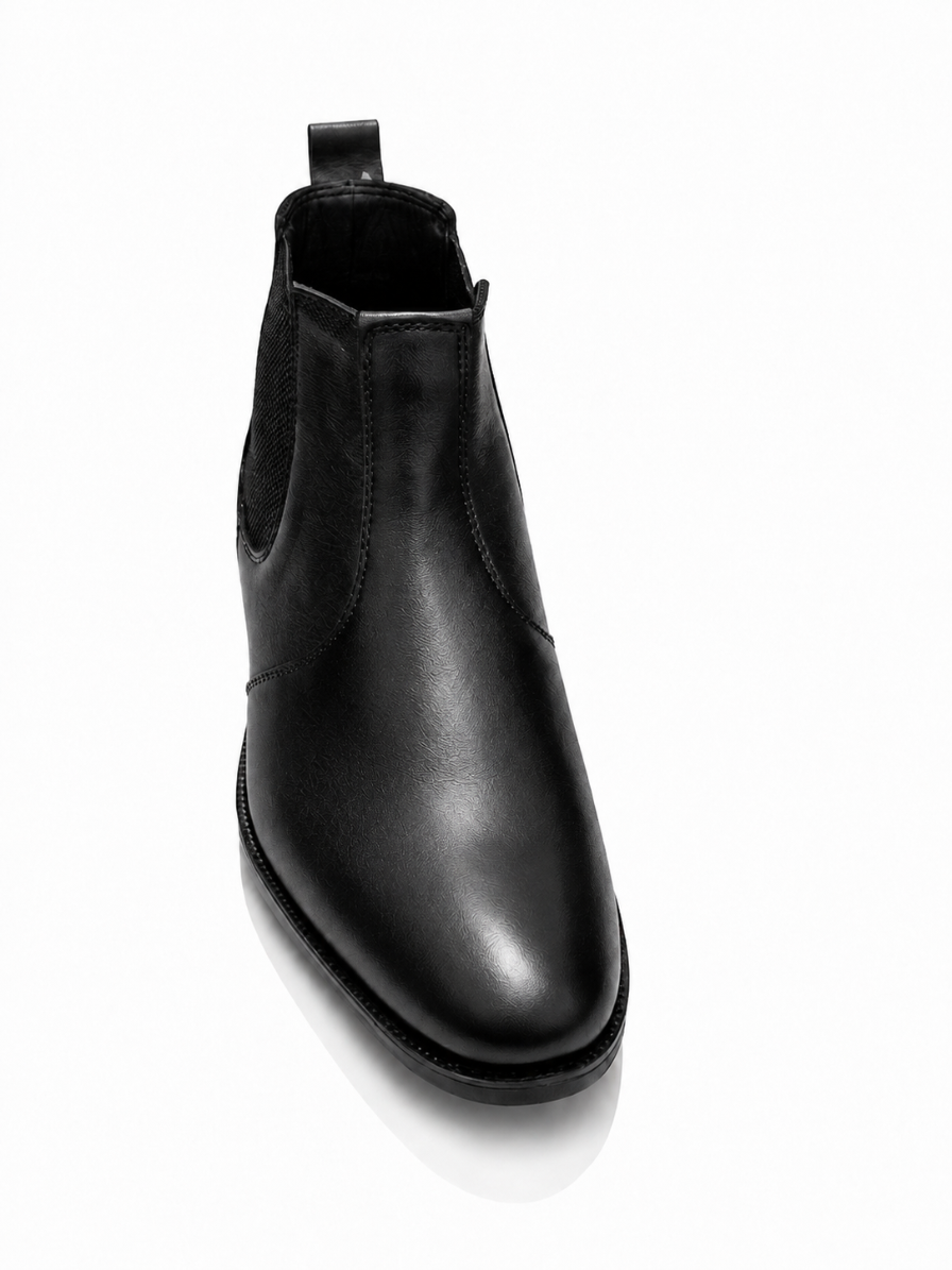 Black Cow Leather Chelsea Boots Color Mate Black