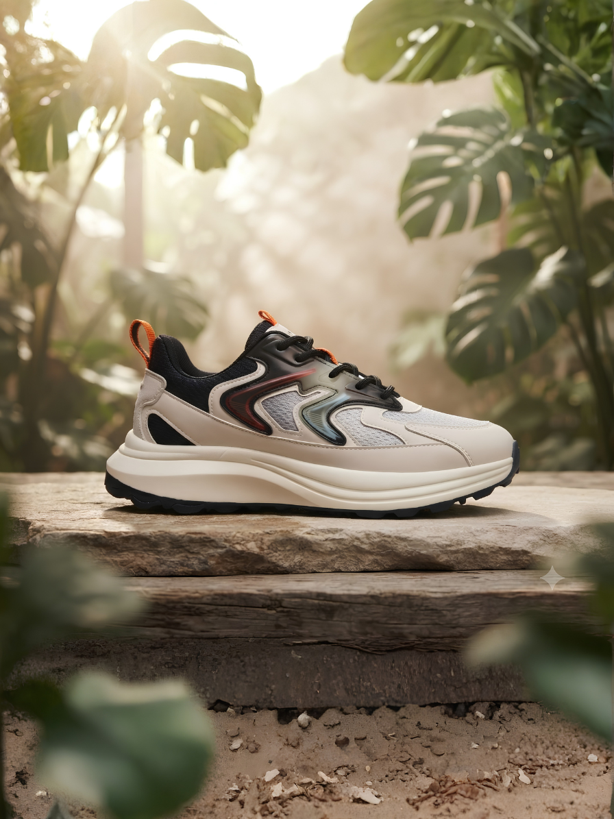 Two Color Men Soft Walking Micro Fiber Upper Sports Shoes