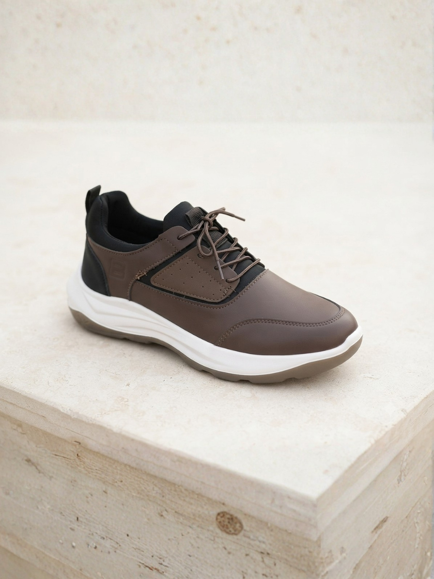 Sneaker Shoes Khaki Premium Leather