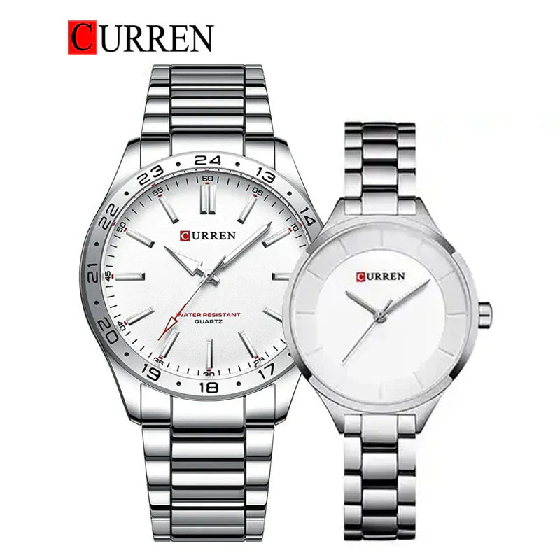 CURREN Couples Stainless Steel Watch