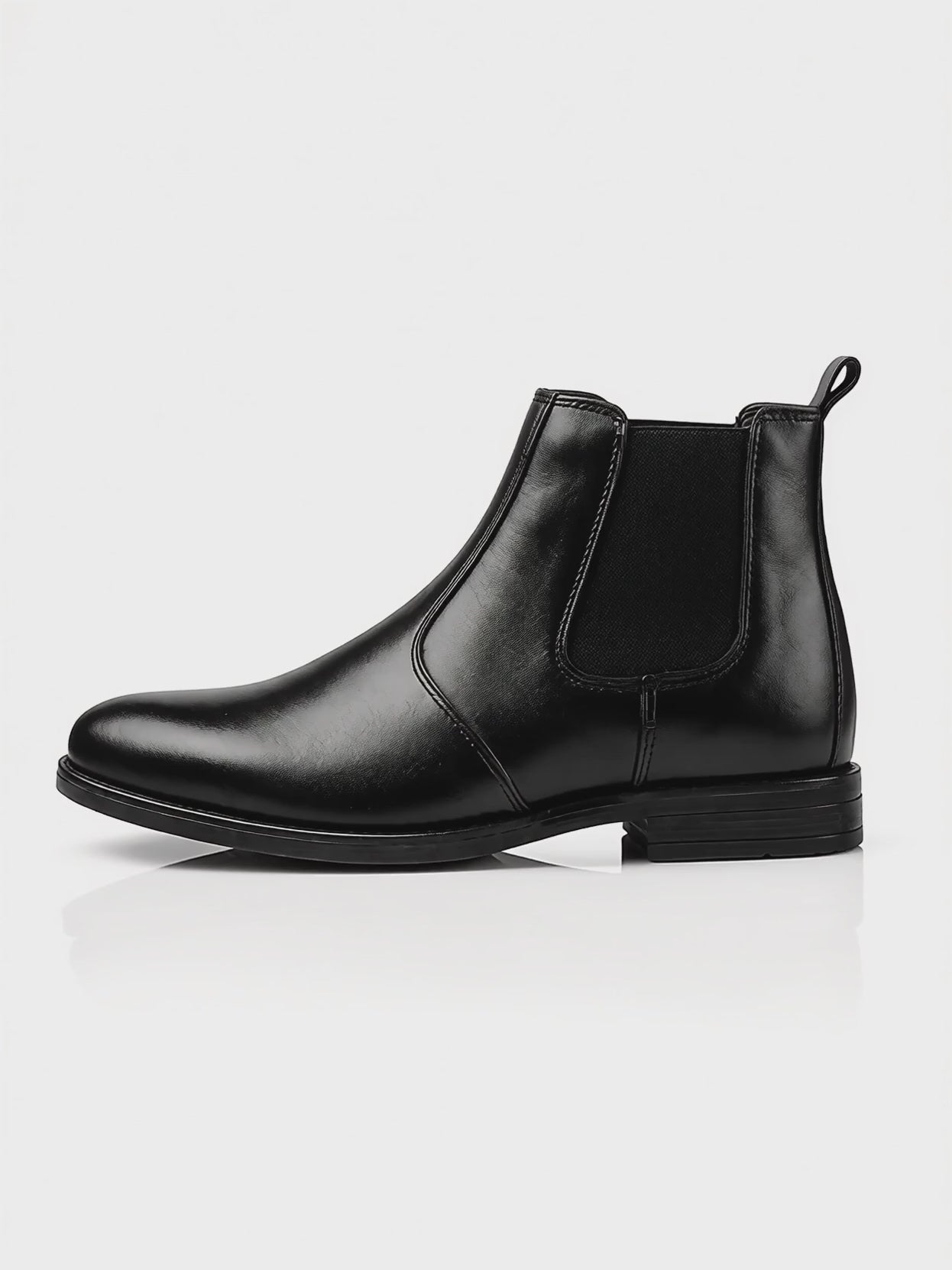 Black Cow Leather Chelsea Boots Color Mate Black