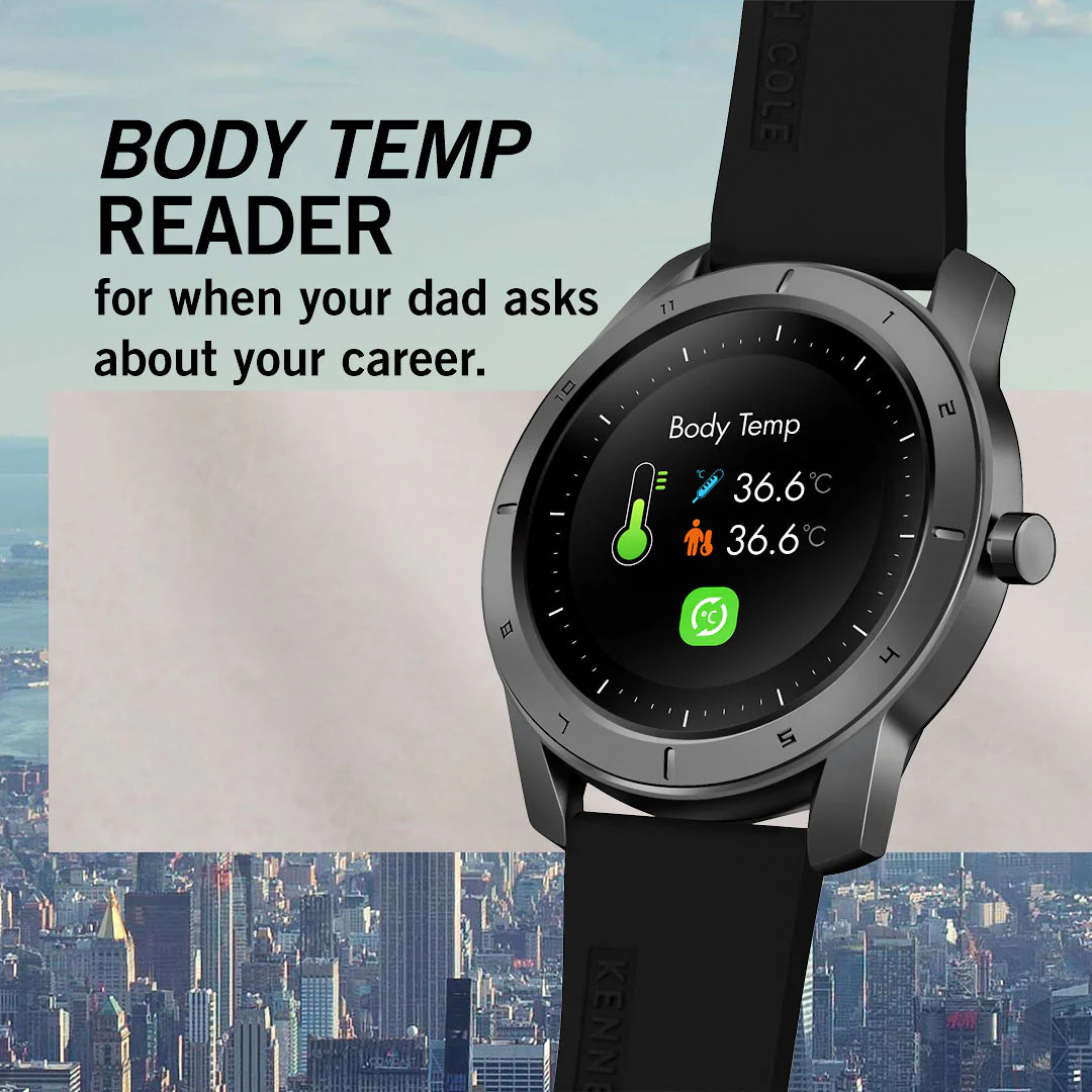 Kenneth Cole New York Wellness Smart Watch Stainless Steel Digital Smart Wrist Watch for Men